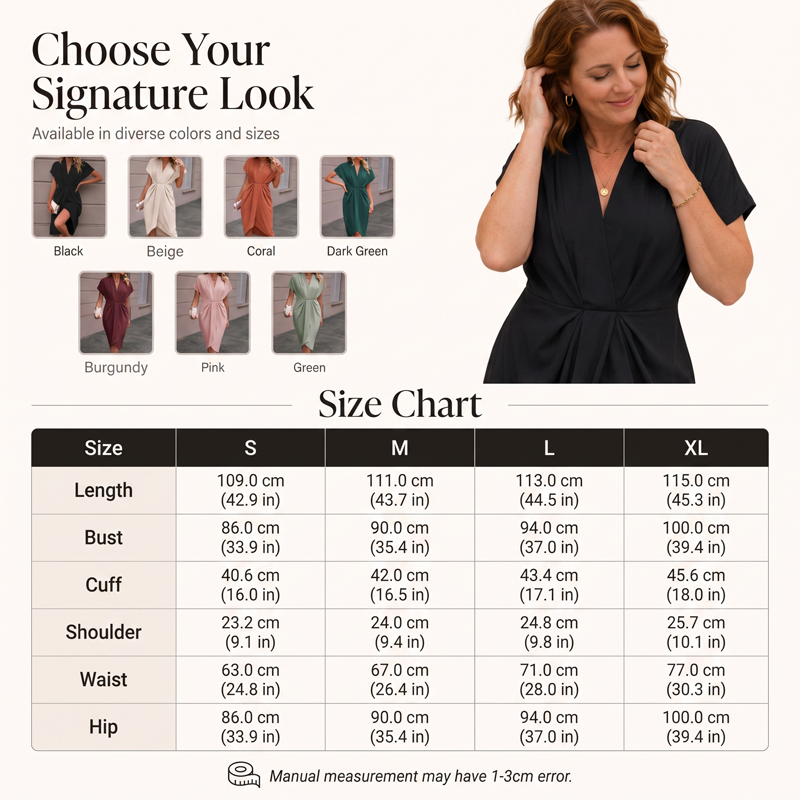 Women's Elegant V-Neck Ruched Dress