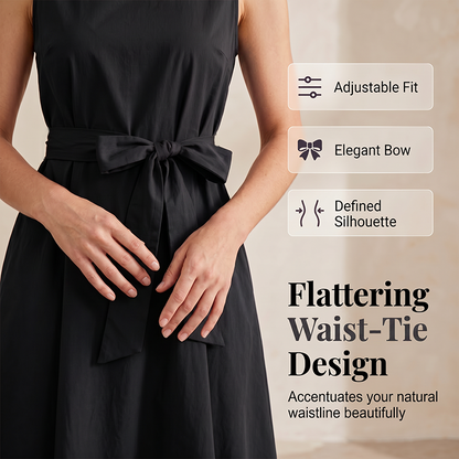 Flowing Waist-Tie Maxi Dress