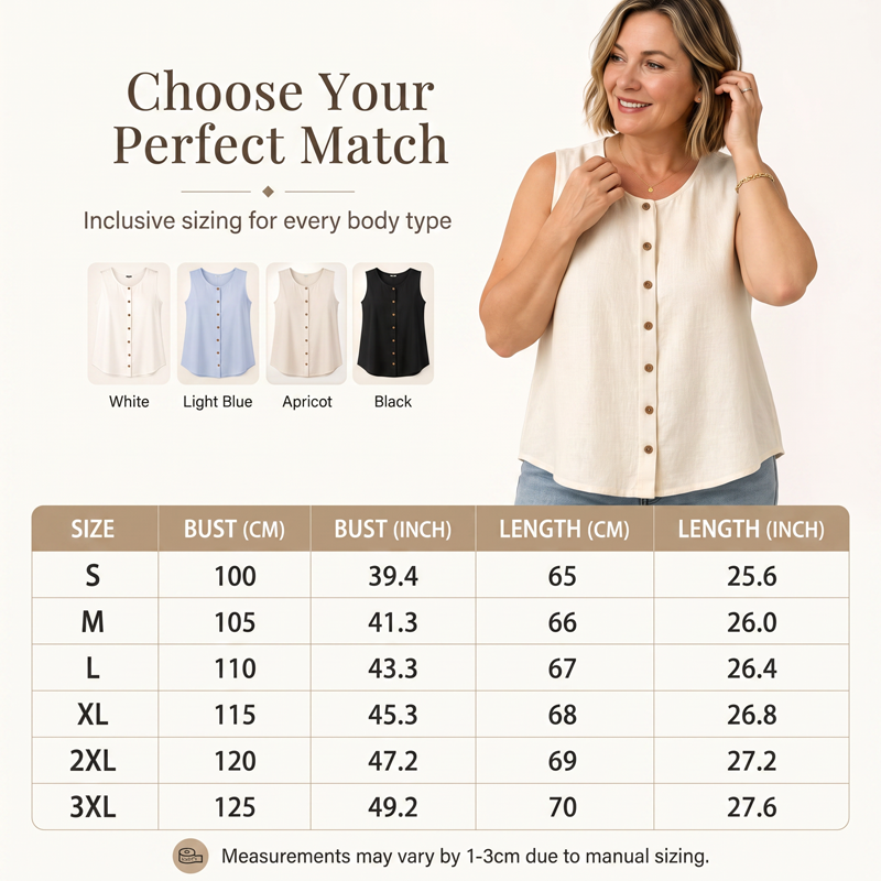 Women's Sleeveless Button-Down Tank Top