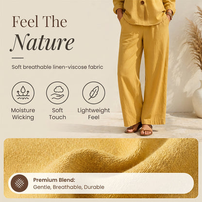 Women's V-Neck Long Sleeve Top & Pants Set