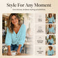 Women's Casual V-Neck 3/4 Sleeve Top