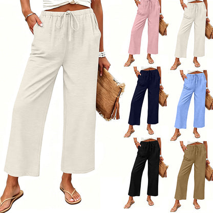 Women's Casual Wide-Leg Drawstring Pants