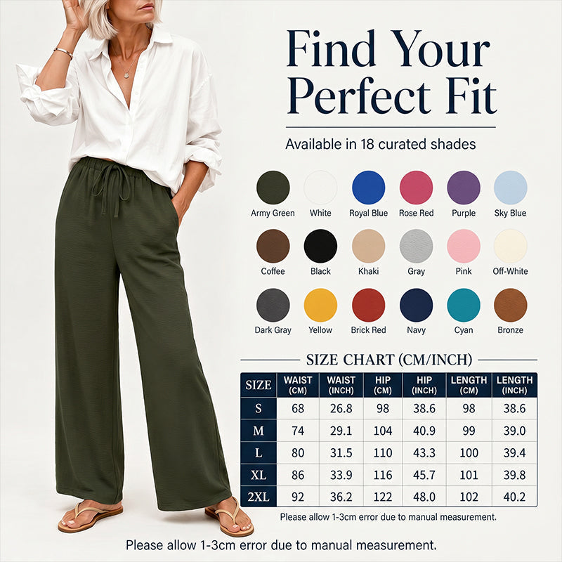 Women's Casual Wide-Leg Drawstring Pants