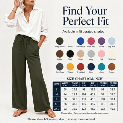 Women's Casual Wide-Leg Drawstring Pants
