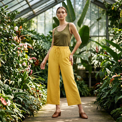Women's Casual Wide-Leg Drawstring Pants