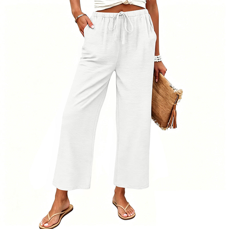 Women's Casual Wide-Leg Drawstring Pants