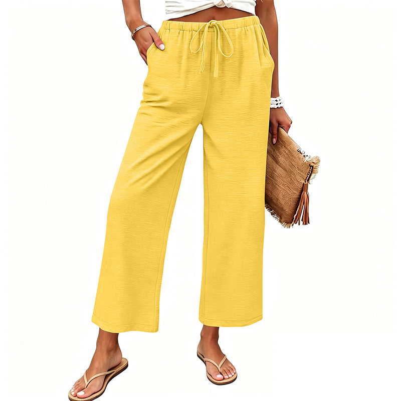 Women's Casual Wide-Leg Drawstring Pants
