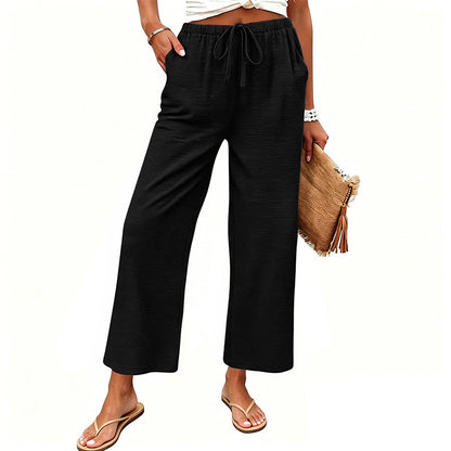 Women's Casual Wide-Leg Drawstring Pants