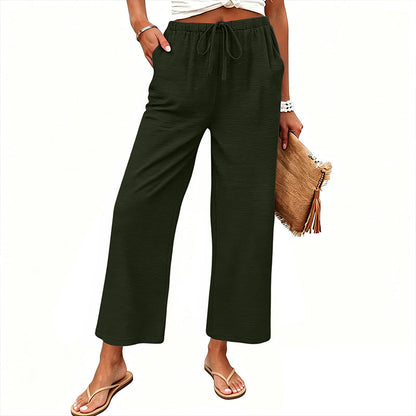 Women's Casual Wide-Leg Drawstring Pants