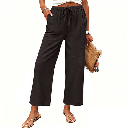 Women's Casual Wide-Leg Drawstring Pants