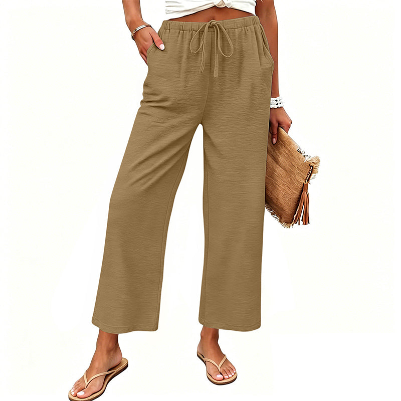 Women's Casual Wide-Leg Drawstring Pants
