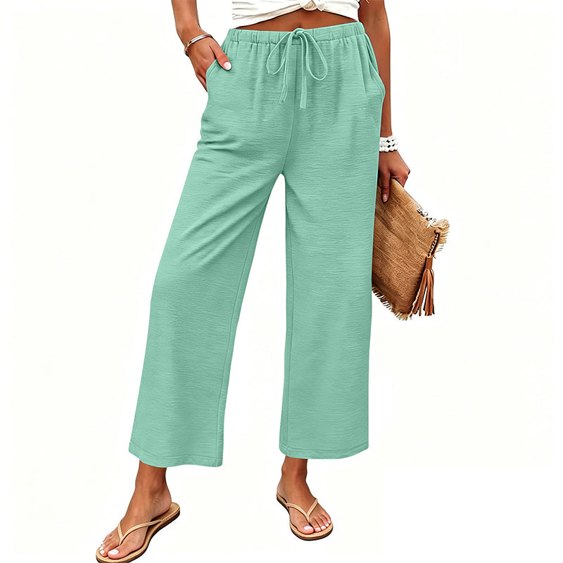 Women's Casual Wide-Leg Drawstring Pants