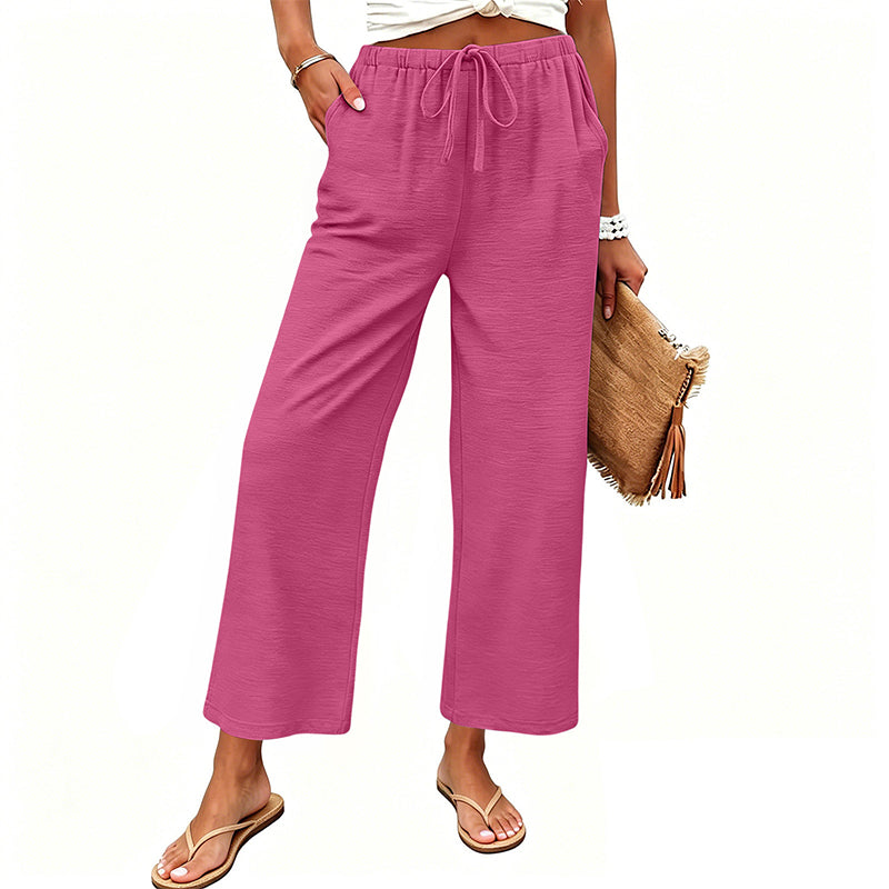 Women's Casual Wide-Leg Drawstring Pants
