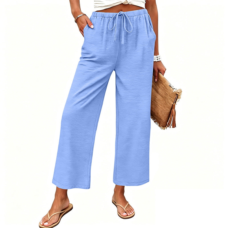 Women's Casual Wide-Leg Drawstring Pants