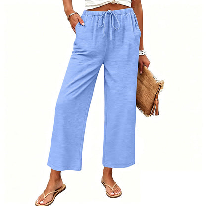 Women's Casual Wide-Leg Drawstring Pants