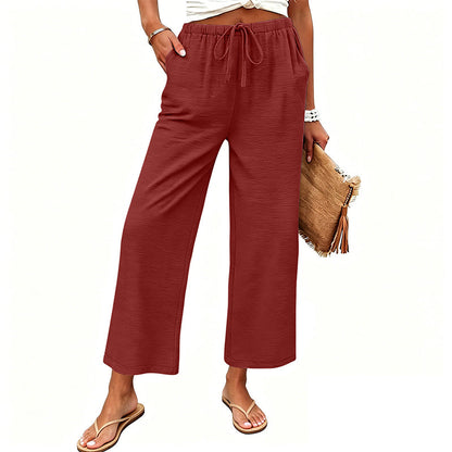 Women's Casual Wide-Leg Drawstring Pants