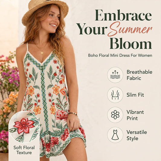 Women's Floral Print Sleeveless Slip Dress