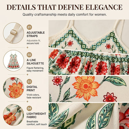 Women's Floral Print Sleeveless Slip Dress