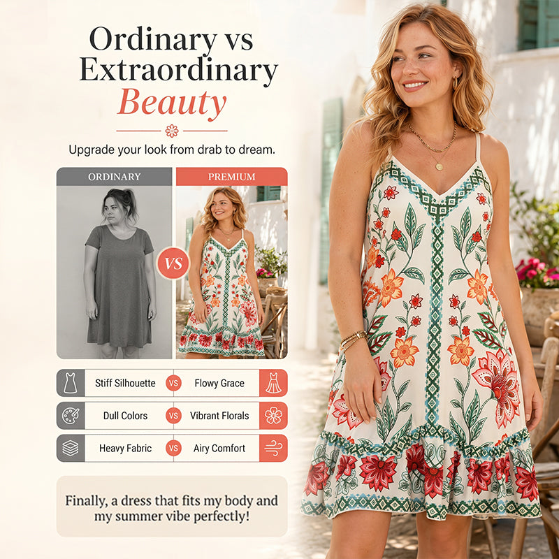 Women's Floral Print Sleeveless Slip Dress
