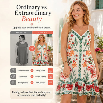 Women's Floral Print Sleeveless Slip Dress