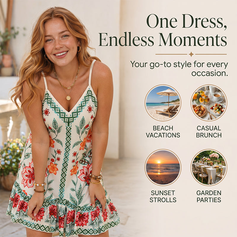 Women's Floral Print Sleeveless Slip Dress