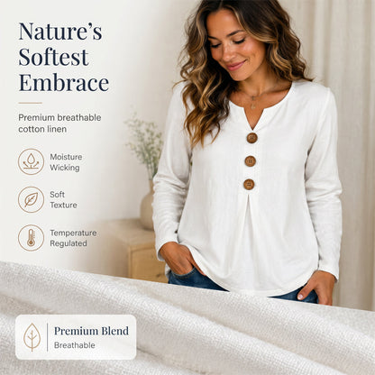 Women's Elegant V-Neck Top with Buttons