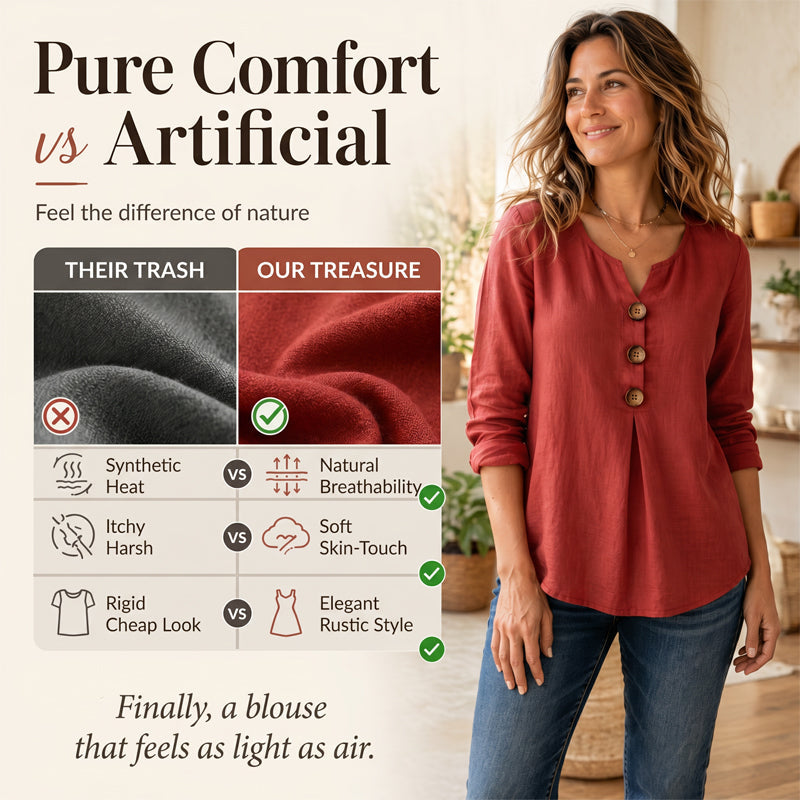 Women's Elegant V-Neck Top with Buttons