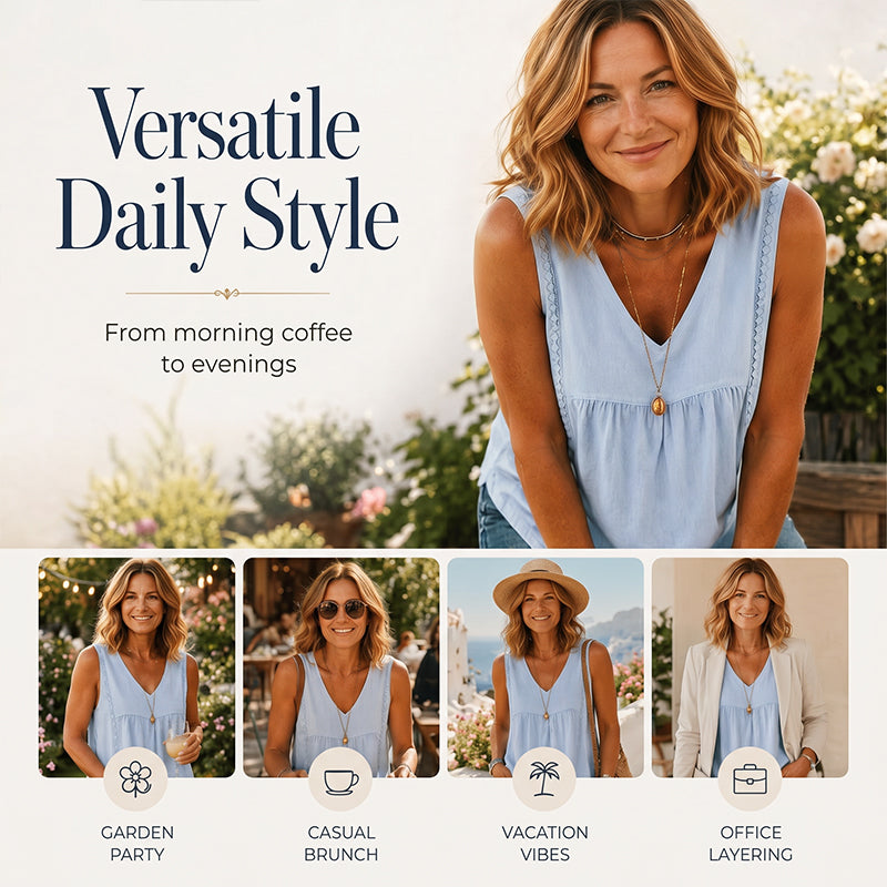 Women's Summer Sleeveless V-Neck Top