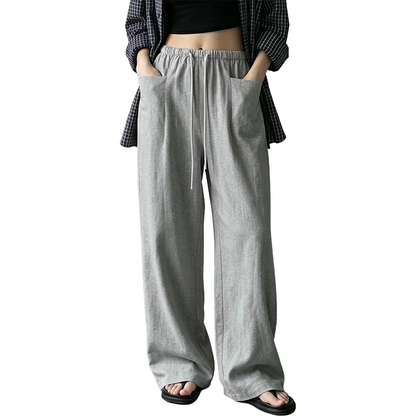 Women's High-Waisted Wide-Leg Drawstring Pants