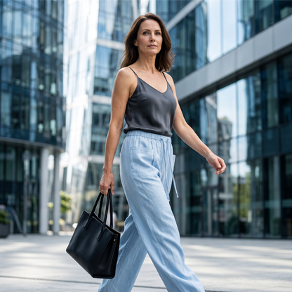 Women's High-Waisted Wide-Leg Drawstring Pants