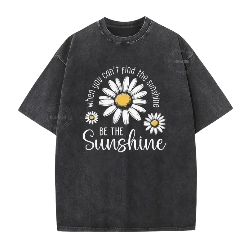⏳Limited-time 50% off⏰Vintage Washed Daisy Print Loose Fit T-Shirt🌼👚