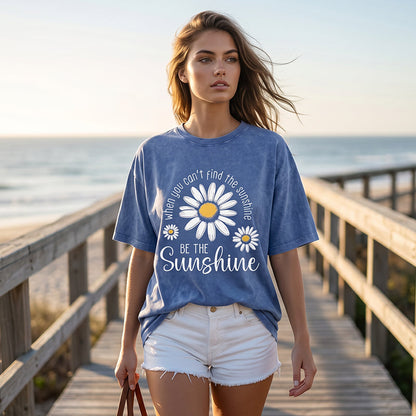 ⏳Limited-time 50% off⏰Vintage Washed Daisy Print Loose Fit T-Shirt🌼👚