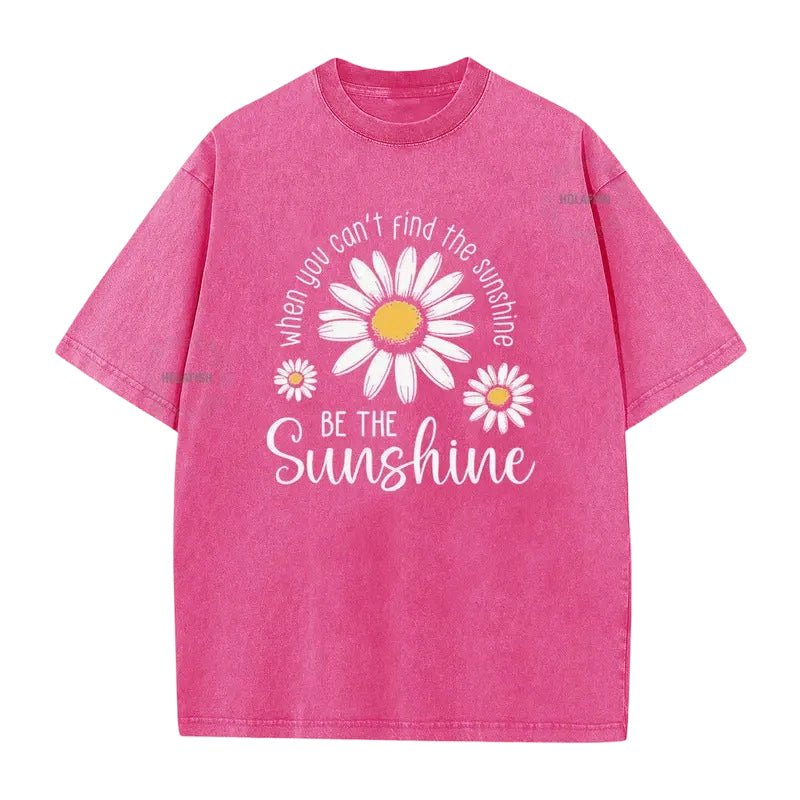 ⏳Limited-time 50% off⏰Vintage Washed Daisy Print Loose Fit T-Shirt🌼👚