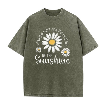 ⏳Limited-time 50% off⏰Vintage Washed Daisy Print Loose Fit T-Shirt🌼👚