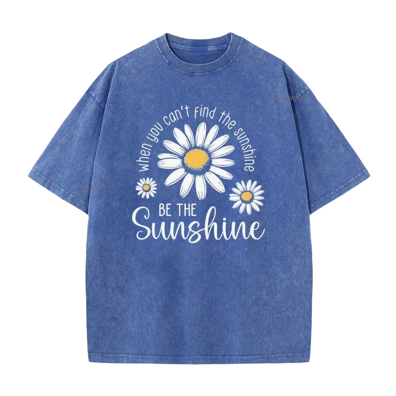 ⏳Limited-time 50% off⏰Vintage Washed Daisy Print Loose Fit T-Shirt🌼👚