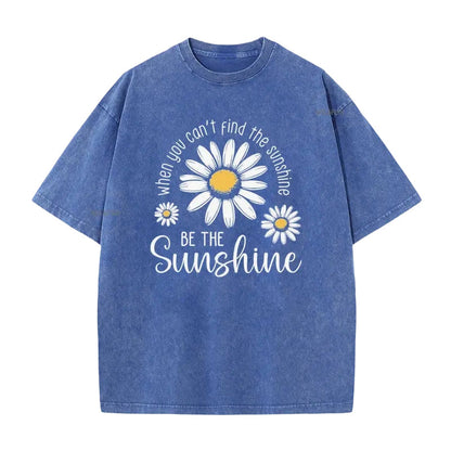 ⏳Limited-time 50% off⏰Vintage Washed Daisy Print Loose Fit T-Shirt🌼👚
