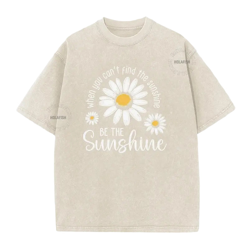 ⏳Limited-time 50% off⏰Vintage Washed Daisy Print Loose Fit T-Shirt🌼👚