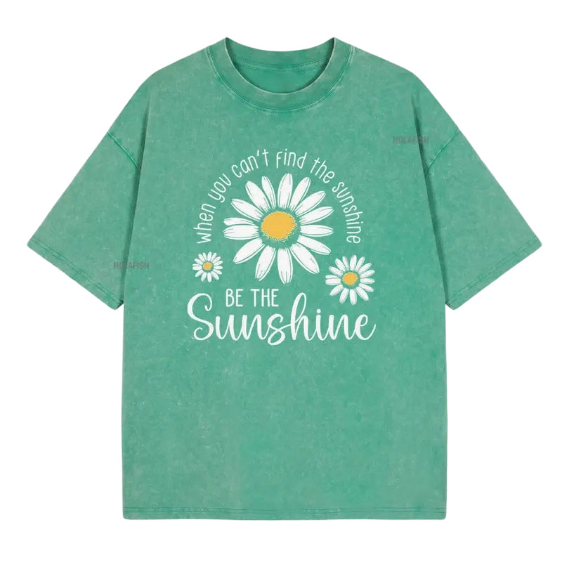 ⏳Limited-time 50% off⏰Vintage Washed Daisy Print Loose Fit T-Shirt🌼👚