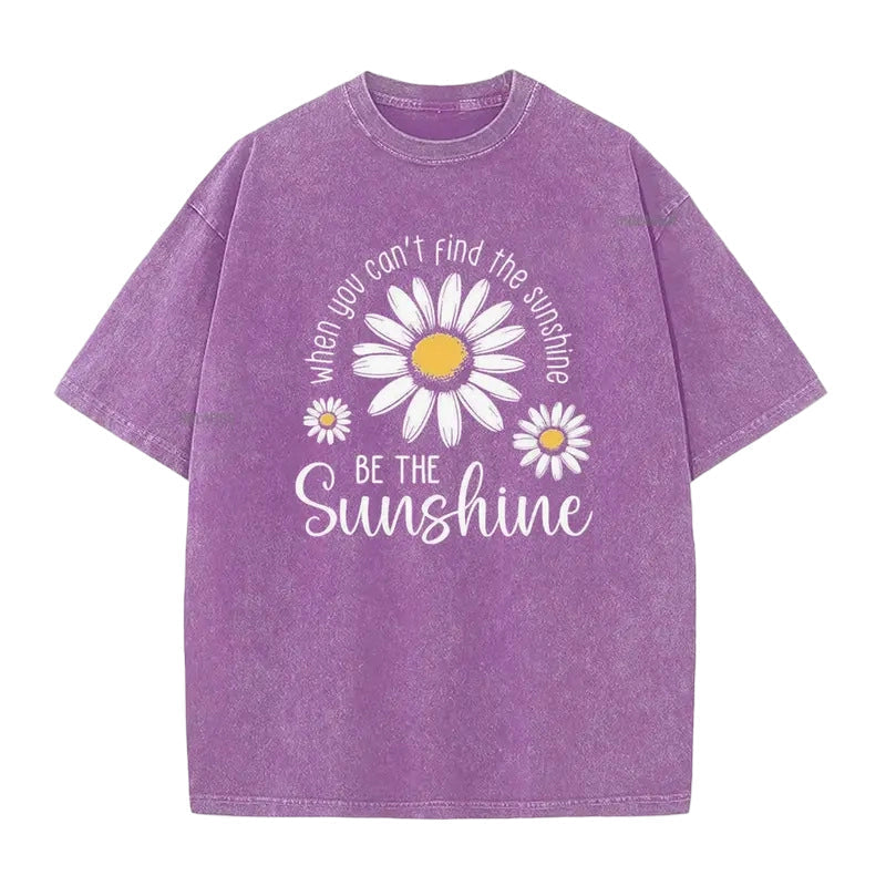 ⏳Limited-time 50% off⏰Vintage Washed Daisy Print Loose Fit T-Shirt🌼👚