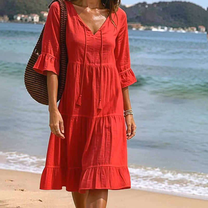 👗 Tiered Tassel A-Line Dress – Breezy & Flowy for Sunny Days