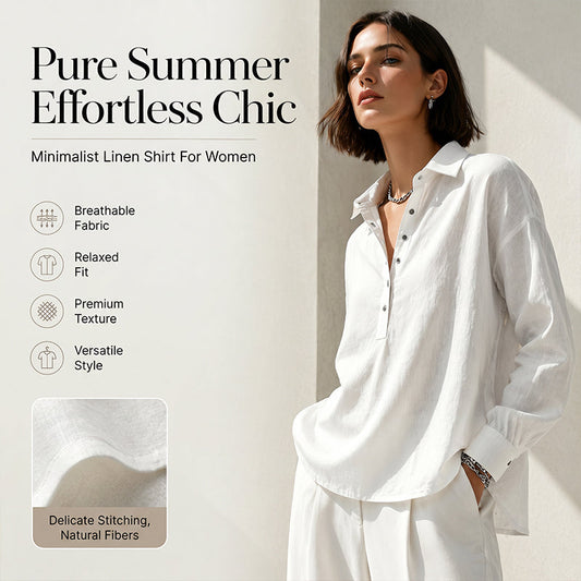 Women's Casual Loose Half-Button Shirt