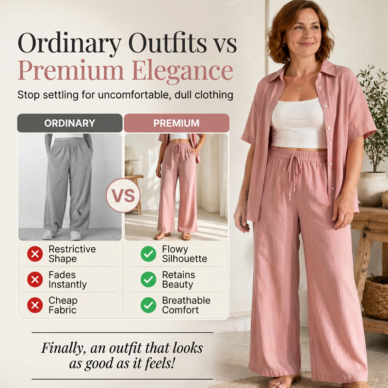 Women's Short Sleeve Shirt & Wide-Leg Pants Set