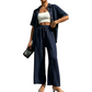 Women's Short Sleeve Shirt & Wide-Leg Pants Set