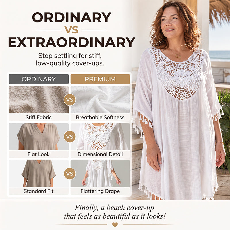 ✨New Arrival✨🌊Flowy Patchwork Cover-Up with Boho Tassels – Ideal for Vacation