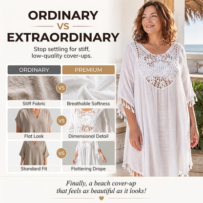 ✨New Arrival✨🌊Flowy Patchwork Cover-Up with Boho Tassels – Ideal for Vacation