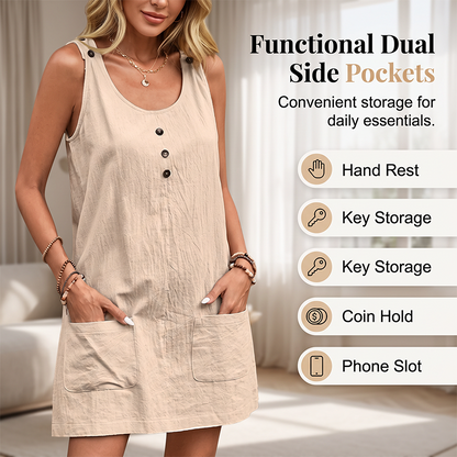 Women's Summer Sleeveless Dress with Pockets