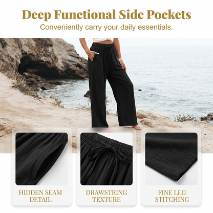 Women's Casual High-Waist Wide-Leg Pants