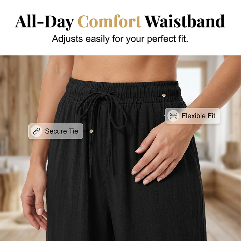 Women's Casual High-Waist Wide-Leg Pants