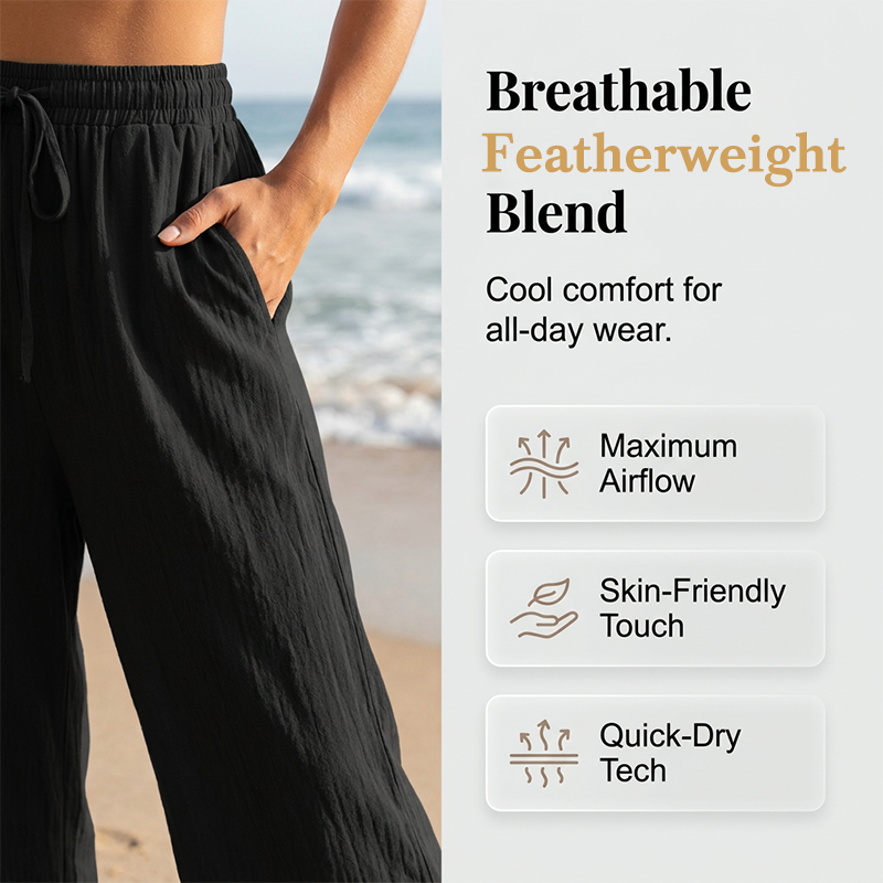 Women's Casual High-Waist Wide-Leg Pants