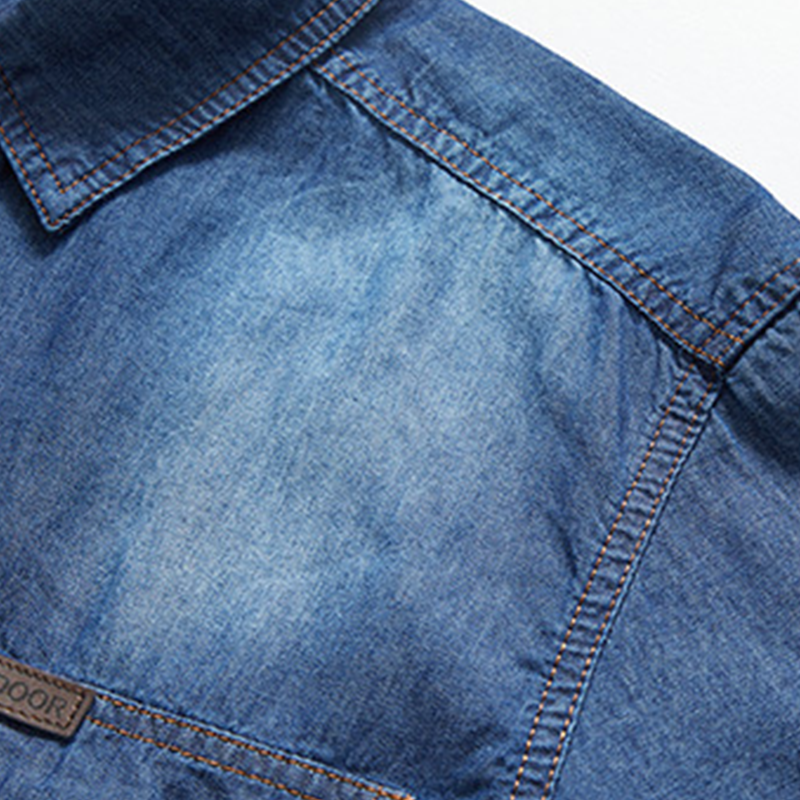 👕 Men’s Washed Denim Shirt – Rugged Charm, Effortless Cool 💙